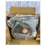 SUNPOW Retractable Garden Hose Reel - 1/2 inch x 50ft Wall Mounted Hose Reel with 3/4 inch Brass Fitting & 10 Function Sprayer Nozzle - Any Length Lock, Auto Rewind System, 180 Swivel Bracket - Grey