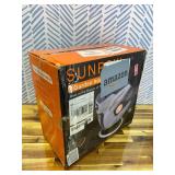 SUNPOW Retractable Garden Hose Reel - 1/2 inch x 50ft Wall Mounted Hose Reel with 3/4 inch Brass Fitting & 10 Function Sprayer Nozzle - Any Length Lock, Auto Rewind System, 180 Swivel Bracket - Grey