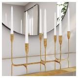 Pomp Glow 10" Inch Taper Candles (12 Pack) | White Unscented Decorative Taper Candles That Will Light Up Your Home, Wedding, Dinner & Any Special Occasion | Long Lasting, Smokeless, Drip Free Candles