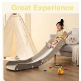 Retails for $105! Kids Sofa Slide Indoor Toddler Couch Stair Slide Attachment to Toddler Bed,Slide Toys,Baby Slide for 3 Years+,White Cloud