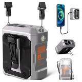 2025 Upgrade 10000mAh Waist Clip Fan, Portable Personal Fan with 18000RPM Strong Airflow, 50H Cooling with LED Light, Clip On Belt Neck Desk Fan for Outdoor Indoor Camping Travel