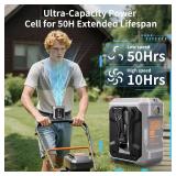 2025 Upgrade 10000mAh Waist Clip Fan, Portable Personal Fan with 18000RPM Strong Airflow, 50H Cooling with LED Light, Clip On Belt Neck Desk Fan for Outdoor Indoor Camping Travel