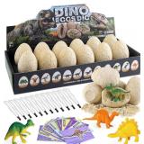 Dinosaur Eggs Excavation Kit - 12 Unique Eggs Dinosaur Toy, Science STEM Gifts for Boys Girls Age 6-12