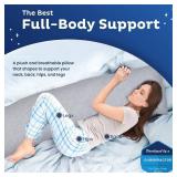 Snuggle-Pedic Body Pillow for Side Sleepers for Adults - Full Body Maternity Pillow Support Legs, Belly & HIPS - Shredded Memory Foam & Cooling Pregnancy Pillow Cover 20x54 Gray