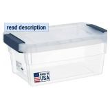 Tribello Clear Plastic Storage Bins with Lids Stackable Storage Bins (15 Quart)