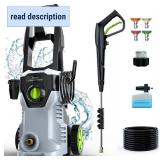 Retails for $110! Pressure Washer, Power Washer with Foam Cannon High Pressure Washer for Cars, Fences, Patios, Decks, Patios and Driveway Powerwasher
