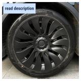 Retails for $150! KAVANIC Fits Tesla Model Y Wheel Cover Hubcap 19 Inch Matte Black Support Logo Symmetry Design (3 PCS) Uberturbine Style for 2020-2024 Model Y Gemini Wheel Cover Replacement