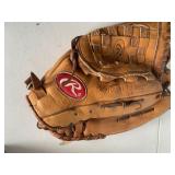 2 Leather baseball gloves