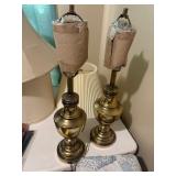 2 brass lamps