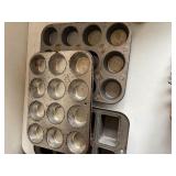 stained glass christmas tree and baking pans