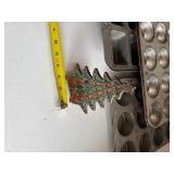 stained glass christmas tree and baking pans