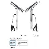 2 outrigger stainless steel fishing rod holders