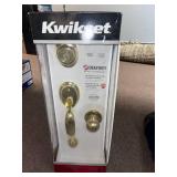 Kwikset SmartKey Entry Handle Set - Brass Finish