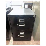 Black Metal 2-Drawer Filing Cabinet