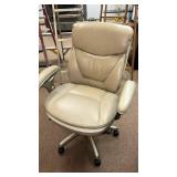 Used Cream Leather Executive Office Chair - Retail: $75