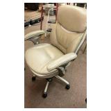 Used Cream Leather Executive Office Chair - Retail: $75