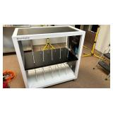 Bedgear Store Display Rack on Wheels(Take out dividers and have nice garage shelving) - Retail: $375