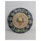 Handcrafted Woodland Moose Wall Clock