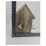 Rustic Wooden Birdhouse with Cornhusk Angel
