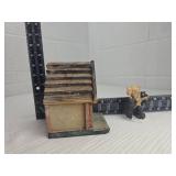 Rustic Birdhouse with Black Bear Figurine Set