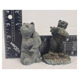 Cast Iron Black Bear Figurines Set