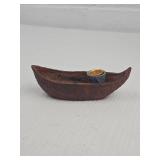 Wooden Boat-Shaped Candle Holder