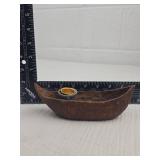 Wooden Boat-Shaped Candle Holder