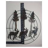 Rustic Metal Pine Forest Wall Art