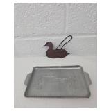 Duck Decor Set - Metal Wall Art and Tray