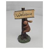 Moose Welcome Sign Figurine