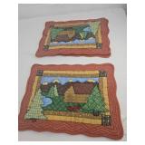 Mountain Cabin Quilted Placemats set of 4
