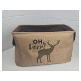 Oh Deer! Burlap Storage Basket