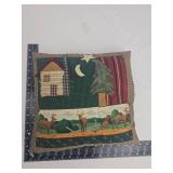 Rustic Cabin and Deer Scene Decorative Pillow