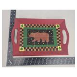 Decorative Bear Design Wooden Serving Tray