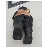 Hand-carved Black Bear Fishing Figurine