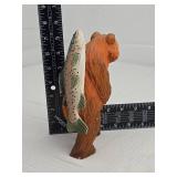 Hand Carved Wooden Bear with Fish