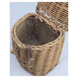Handwoven Gone Fishing Basket with Leather Straps