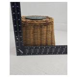 Handwoven Gone Fishing Basket with Leather Straps