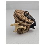 Hand-Woven Natural Reed Fish Basket Ornament