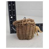Hand-Woven Natural Reed Fish Basket Ornament