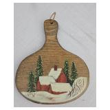 Hand-Painted Winter Cabin Cutting Board Ornament