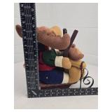 Holiday Moose Pair on Sleigh Decoration