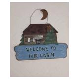 Rustic Log Cabin Welcome Sign