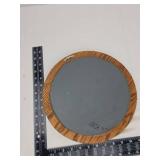 Round Oak Framed Deer Mirror Art