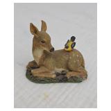 Decorative Fawn with Yellow Bird Figurine