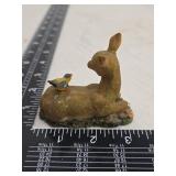 Decorative Fawn with Yellow Bird Figurine