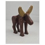 Hand-Carved Wooden Moose Figurine