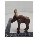 Hand-Carved Wooden Moose Figurine