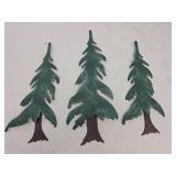 Metal Pine Tree Wall Art Set