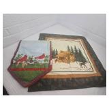 Winter Cabin Scene Decorative Quilt Block
